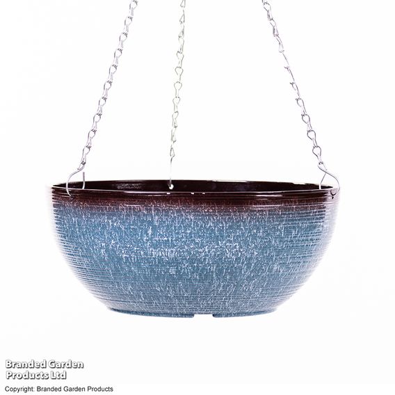 Blue Breeze Glazed Effect Hanging Basket