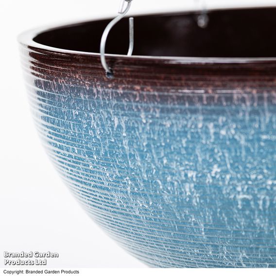 Blue Breeze Glazed Effect Hanging Basket