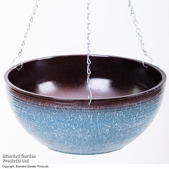Blue Breeze Glazed Effect Hanging Basket