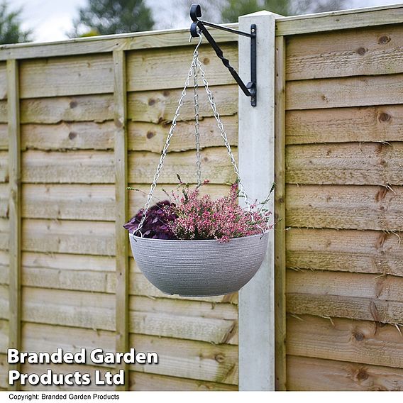 Large Grey Stone Effect Hanging Basket