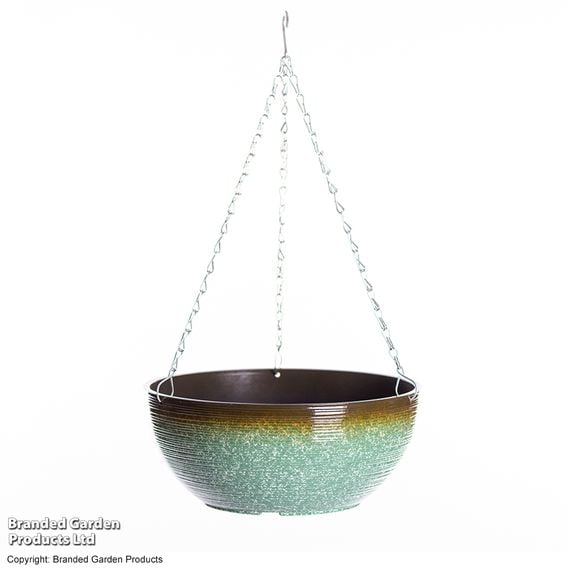 Garden Gear - Sage Green Glazed Effect Hanging Basket