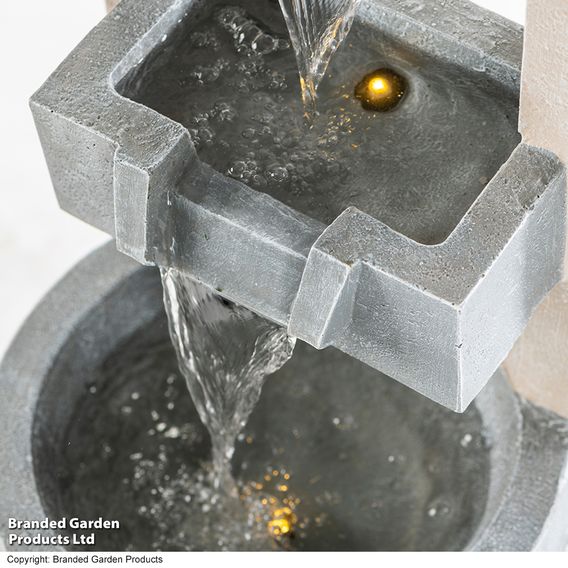 Serenity - Cascading Bowl Water Feature with LED
