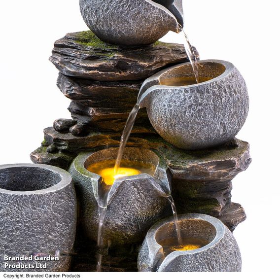 Serenity - River Rock Cascading Pots Water Feature