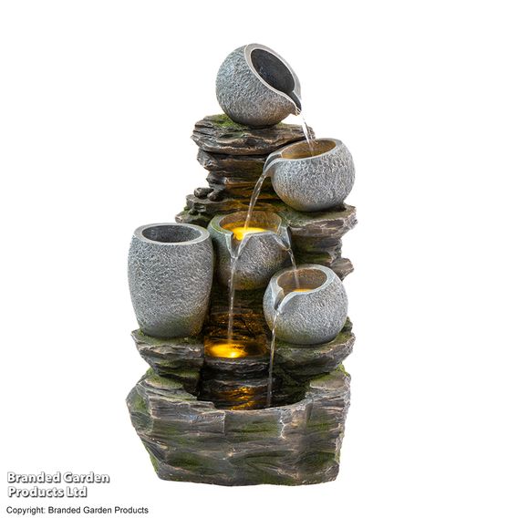 Serenity - River Rock Cascading Pots Water Feature