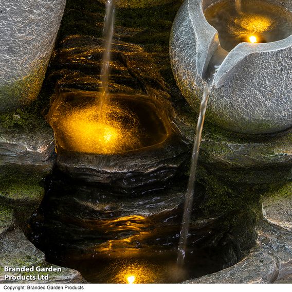 Serenity - River Rock Cascading Pots Water Feature