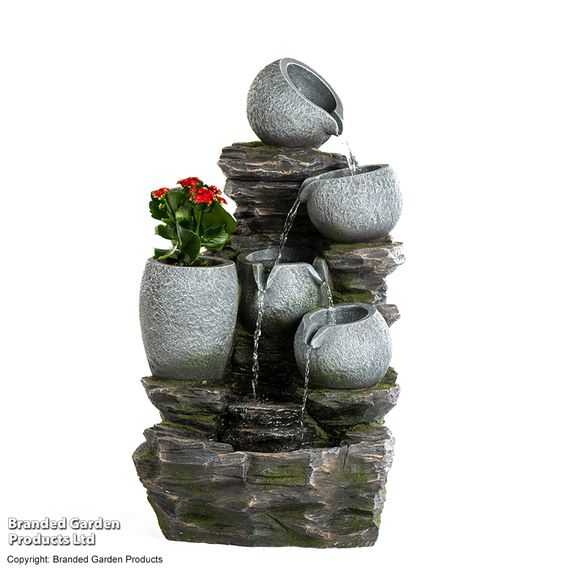Serenity - River Rock Cascading Pots Water Feature