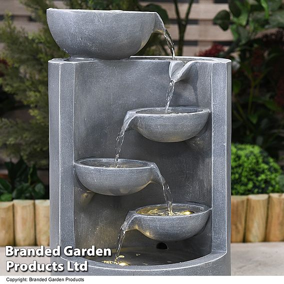 Serenity - Four Bowl Cascading Water Feature With LED Lights
