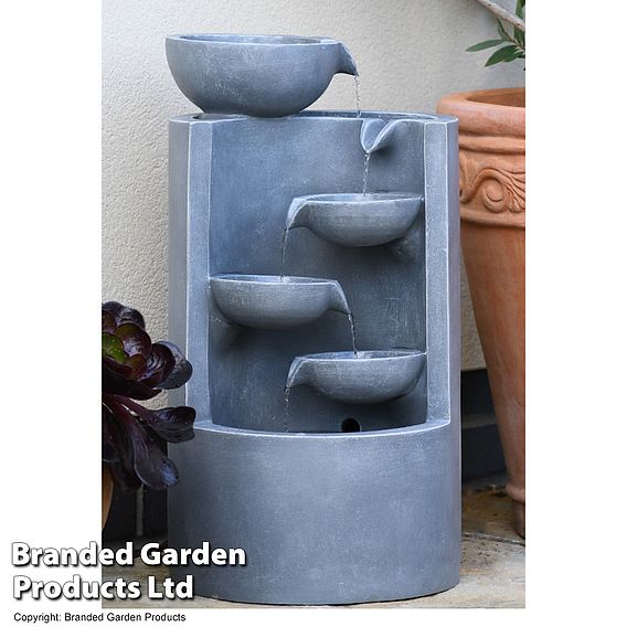 Serenity - Four Bowl Cascading Water Feature With LED Lights