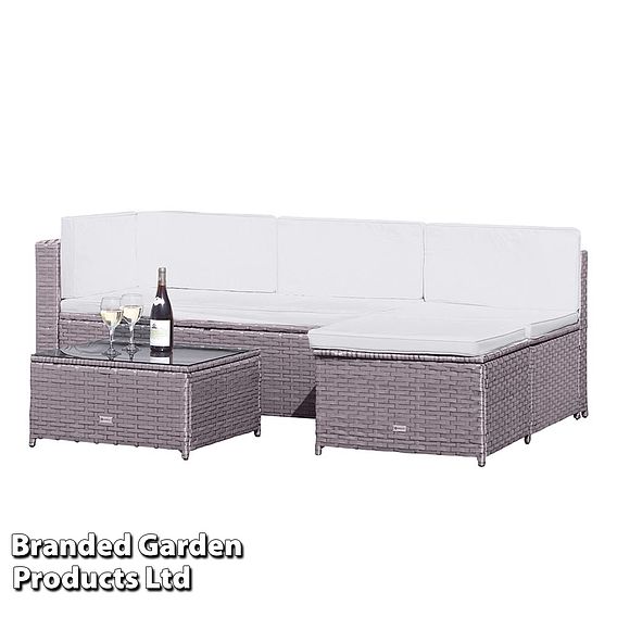 Garden Gear Milan Rattan Lounge Sofa Set - Grey