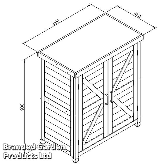 Grey Wooden Garden Storage Cabinet