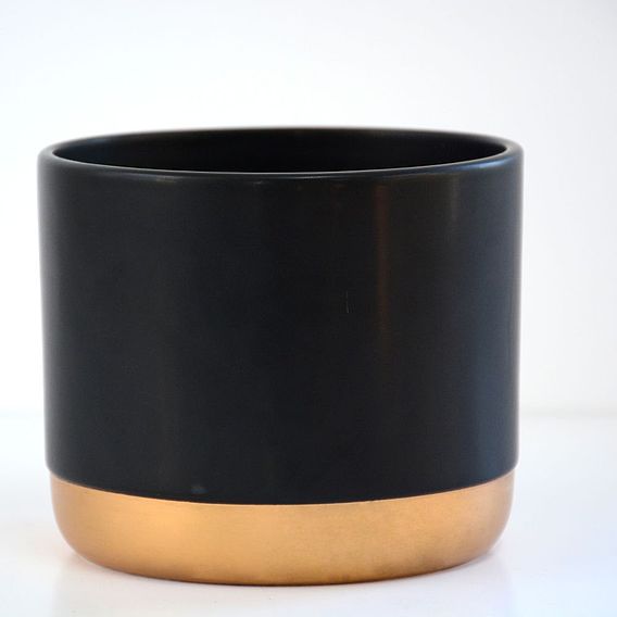 Two-tone Ceramic Pots - Black/Gold