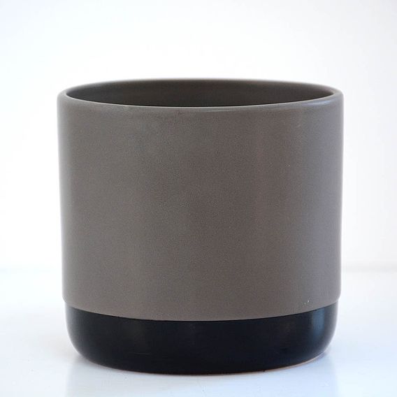 Two-tone ceramic pots - Grey/Black