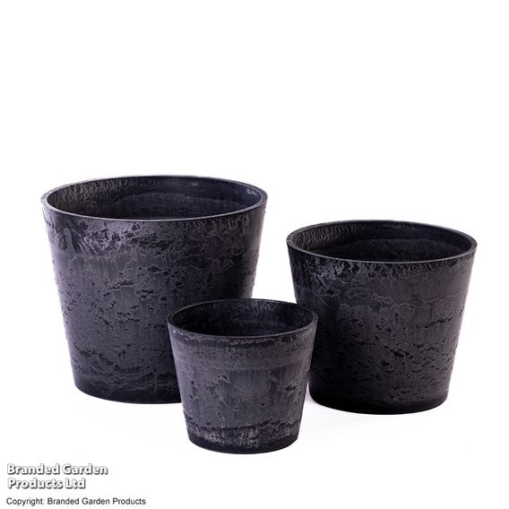 Caesar Charcoal Marble Effect Planters