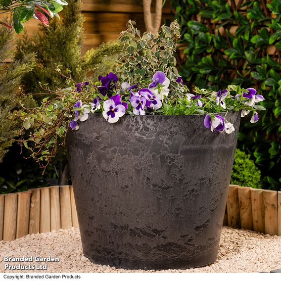 Caesar Charcoal Marble Effect Planters