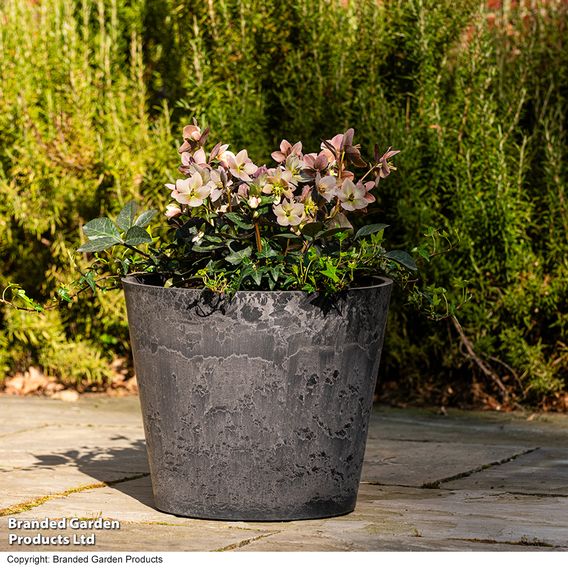 Caesar Charcoal Marble Effect Planters
