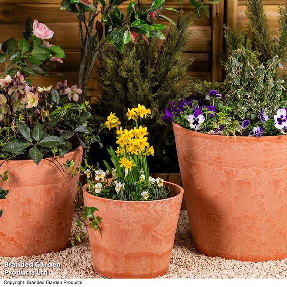 Caesar Marble Effect Terracotta Planters