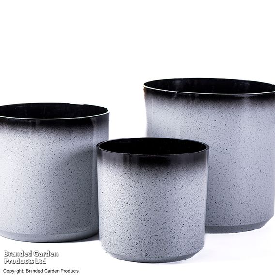 Slate/Black Glazed Cylinder Planter