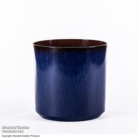 Ocean Blue Glazed Cylinder Planter