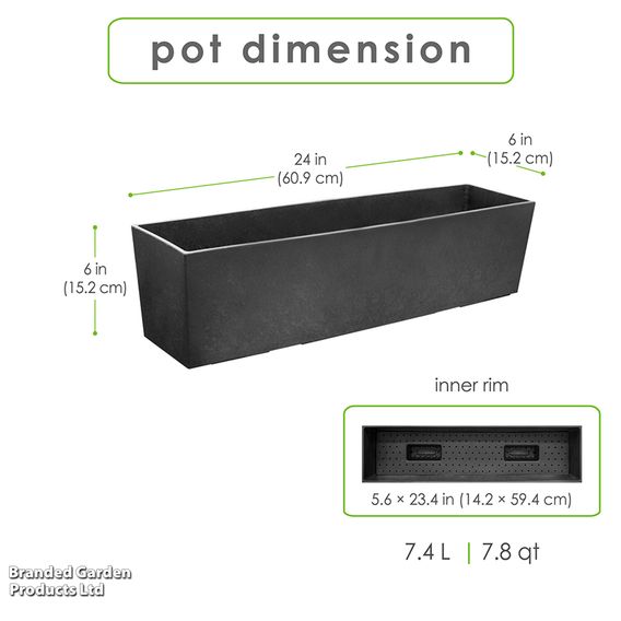 Sonata Slate Trough Planter