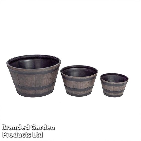 Wooden Barrel Effect Planter – Large