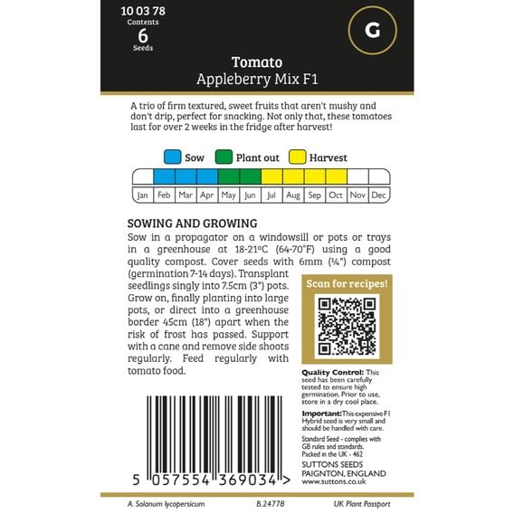 Tomato 'Appleberry Series' F1 - Gourmet Veg Seeds