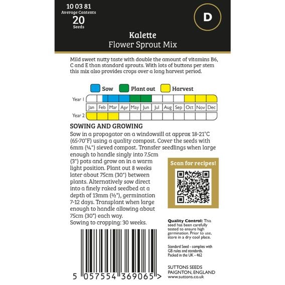 Kalette 'Flower Sprout Mix' - Gourmet Veg Seeds