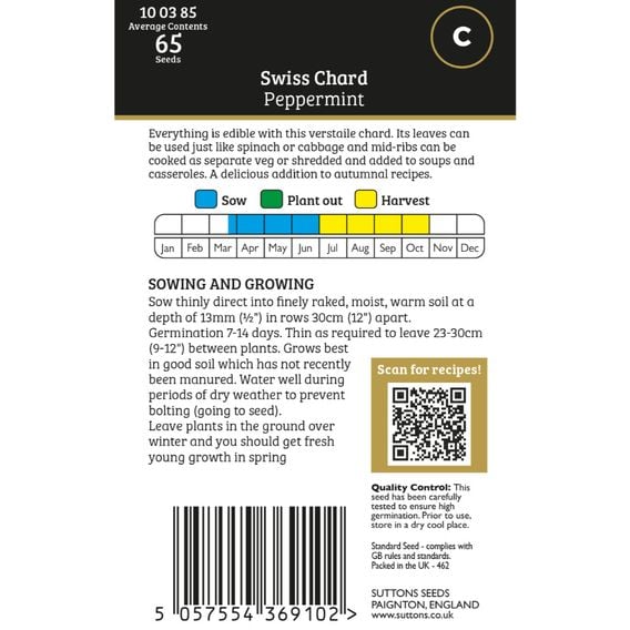 Chard 'Peppermint' - Gourmet Veg Seeds