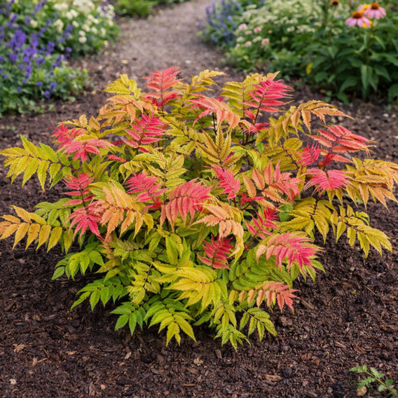Sorbaria sorbifolia 'Crimson Feathers'