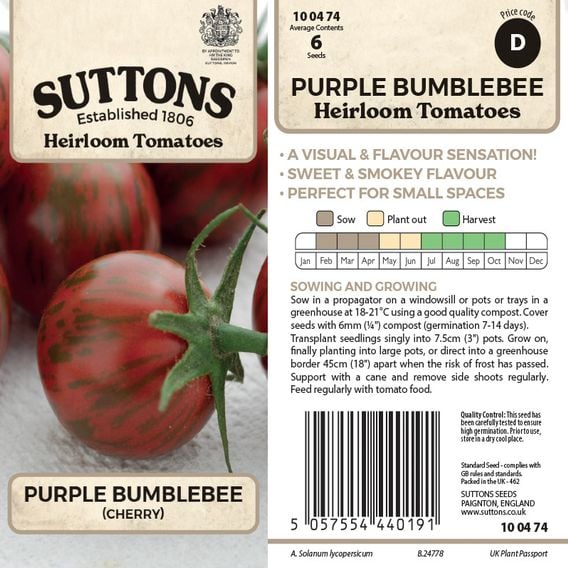 Tomato 'Purple Bumblebee' - Heirloom Tomato Seeds