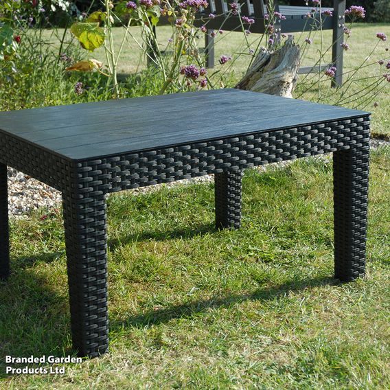 Garden Gear Black Rattan Effect Side Table