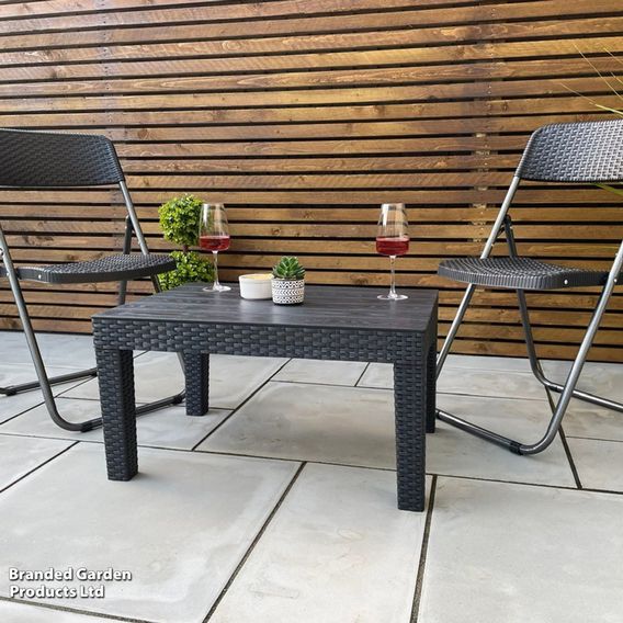 Garden Gear Black Rattan Effect Side Table