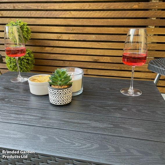 Garden Gear Black Rattan Effect Side Table