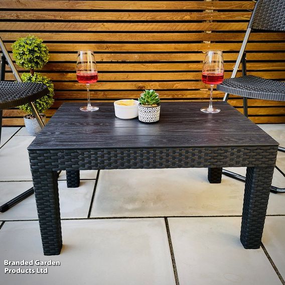 Garden Gear Black Rattan Effect Side Table