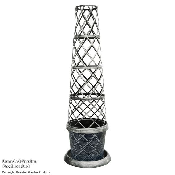 Garden Gear - Black & Pewter Tower Pot