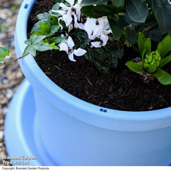 Garden Gear - Mayan Blue Flowerpot with Saucer