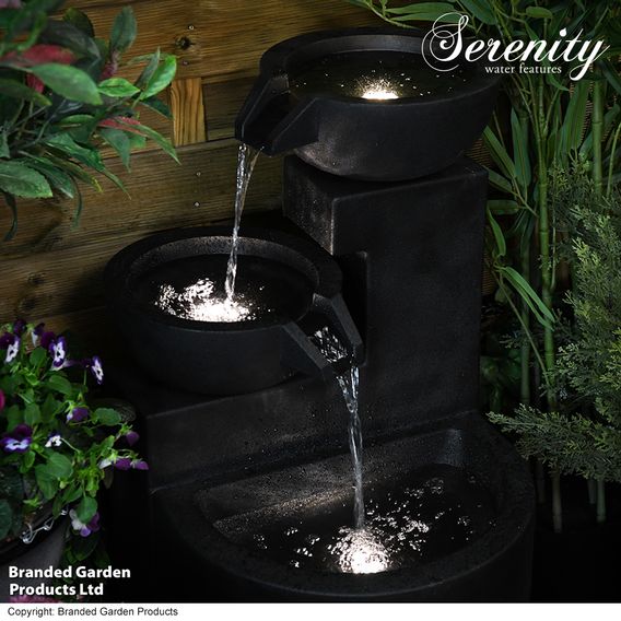 Serenity - Three Bowl Cascading Water Feature