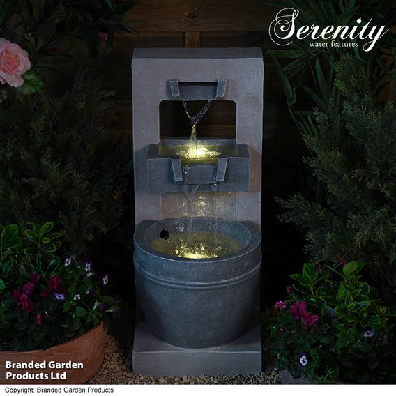 Serenity - Cascading Bowl Water Feature with LED