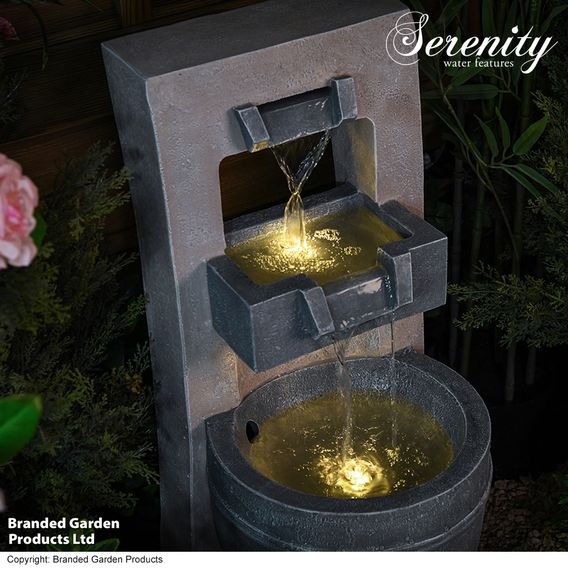Serenity - Cascading Bowl Water Feature with LED