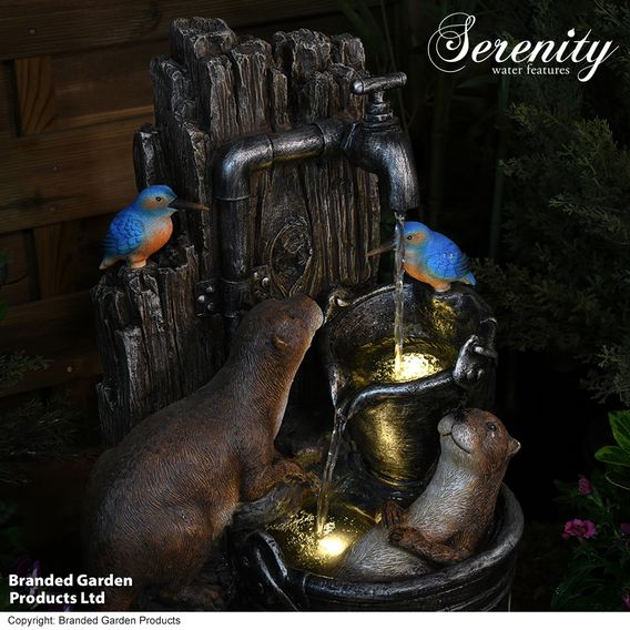 Serenity Otters and Kingfishers Water Feature