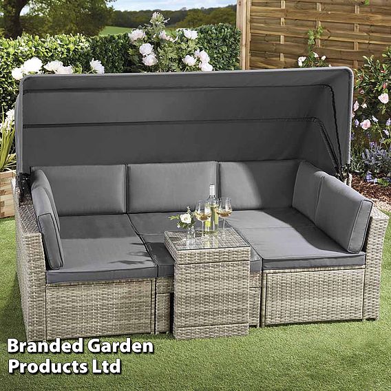 Garden Gear California Rattan Daybed with Canopy