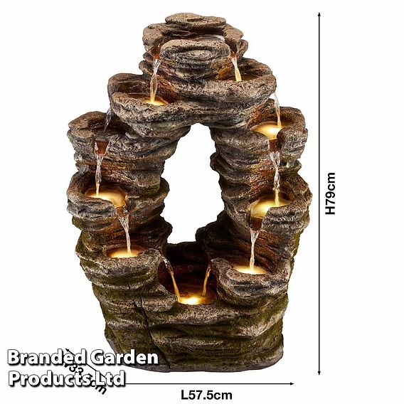 Serenity Double-Sided Rock Cascade Water Feature